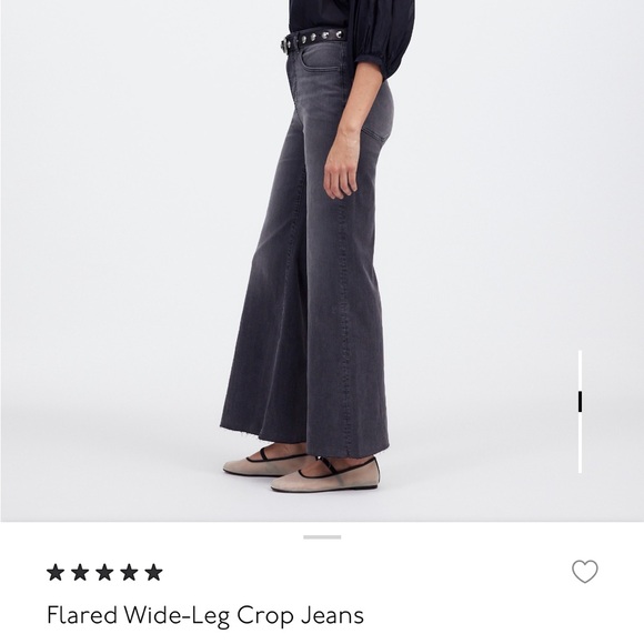 Madewell Charcoal Flare Wide-Leg Jeans - Picture 3 of 9